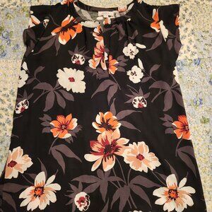 Loft Outlet capped sleeve floral blouse